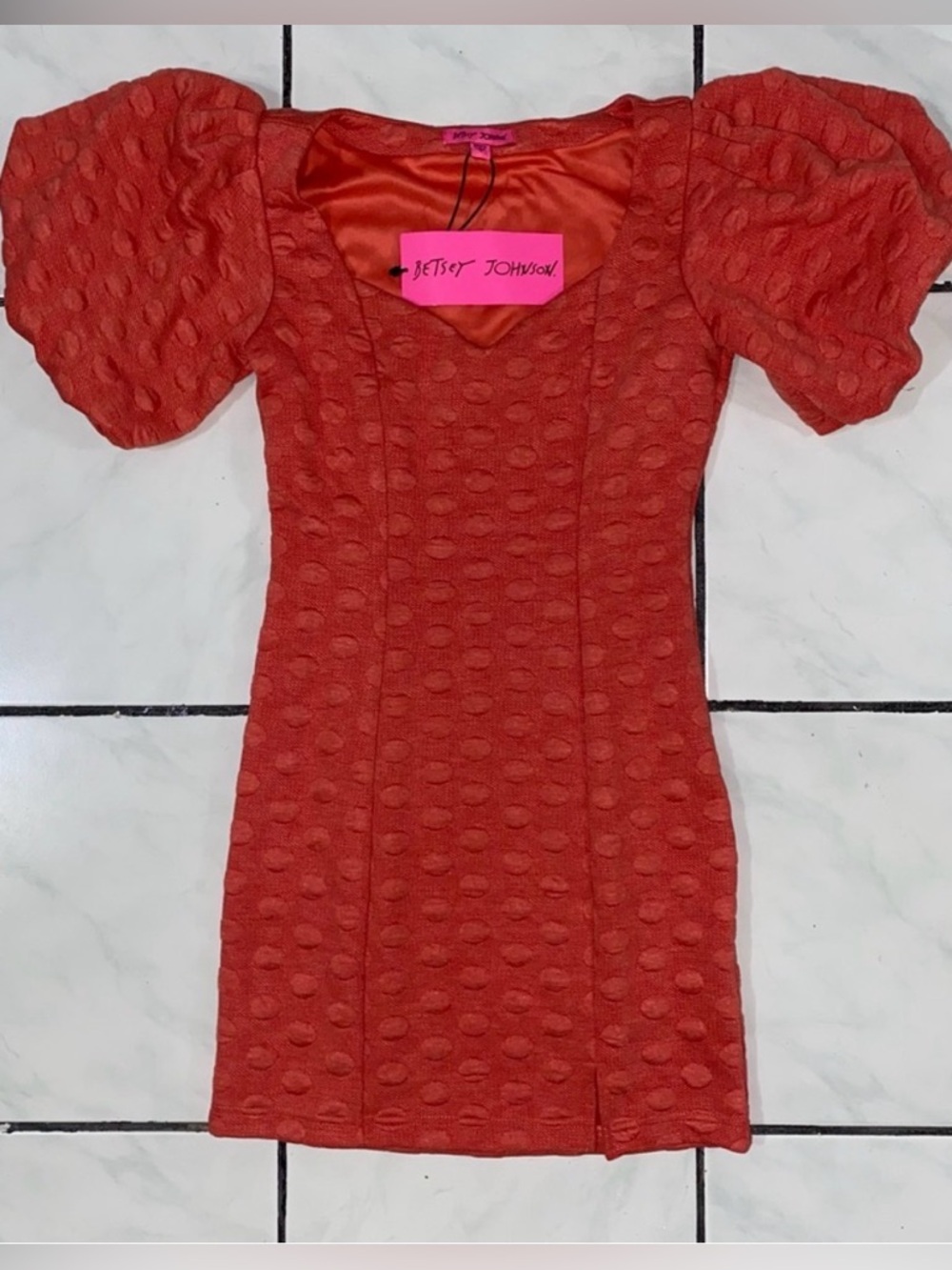 Betsey Johnson Puffy Sleeve Coral Valiant Poppy Dress 🌺